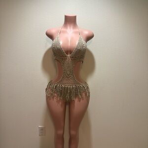 Tan Crochet Monokini